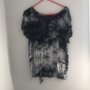 Black/white/gray tie dye short sleeve